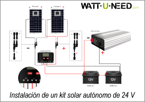 montaje de un kit solar autónomo de 24 V